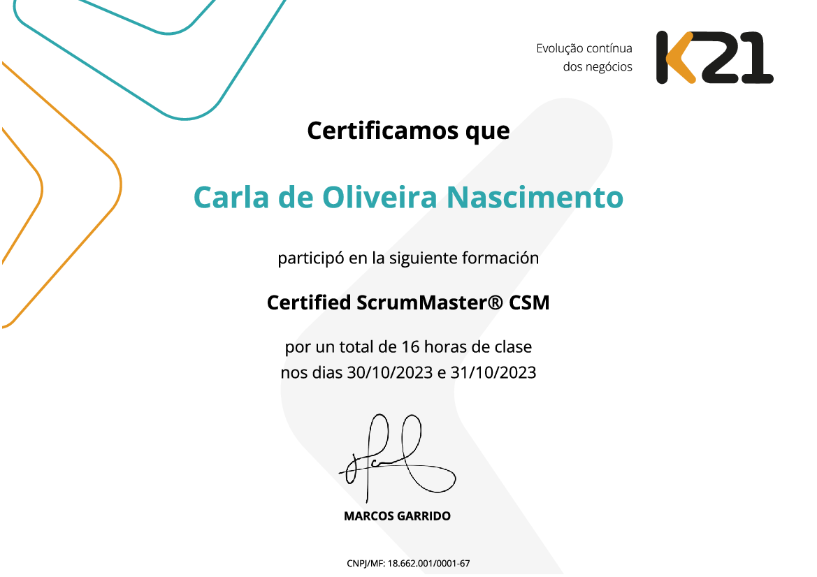 Certificado K21